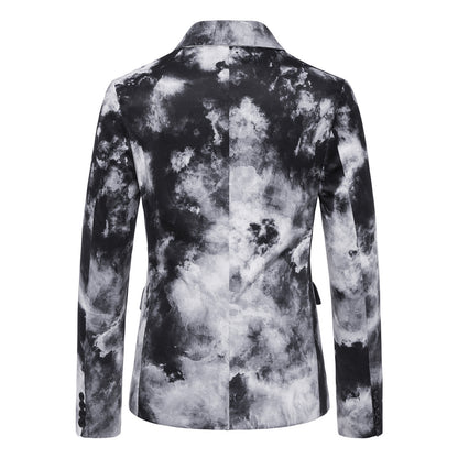 Men's Printed Single Breasted Casual Suit Jacket
