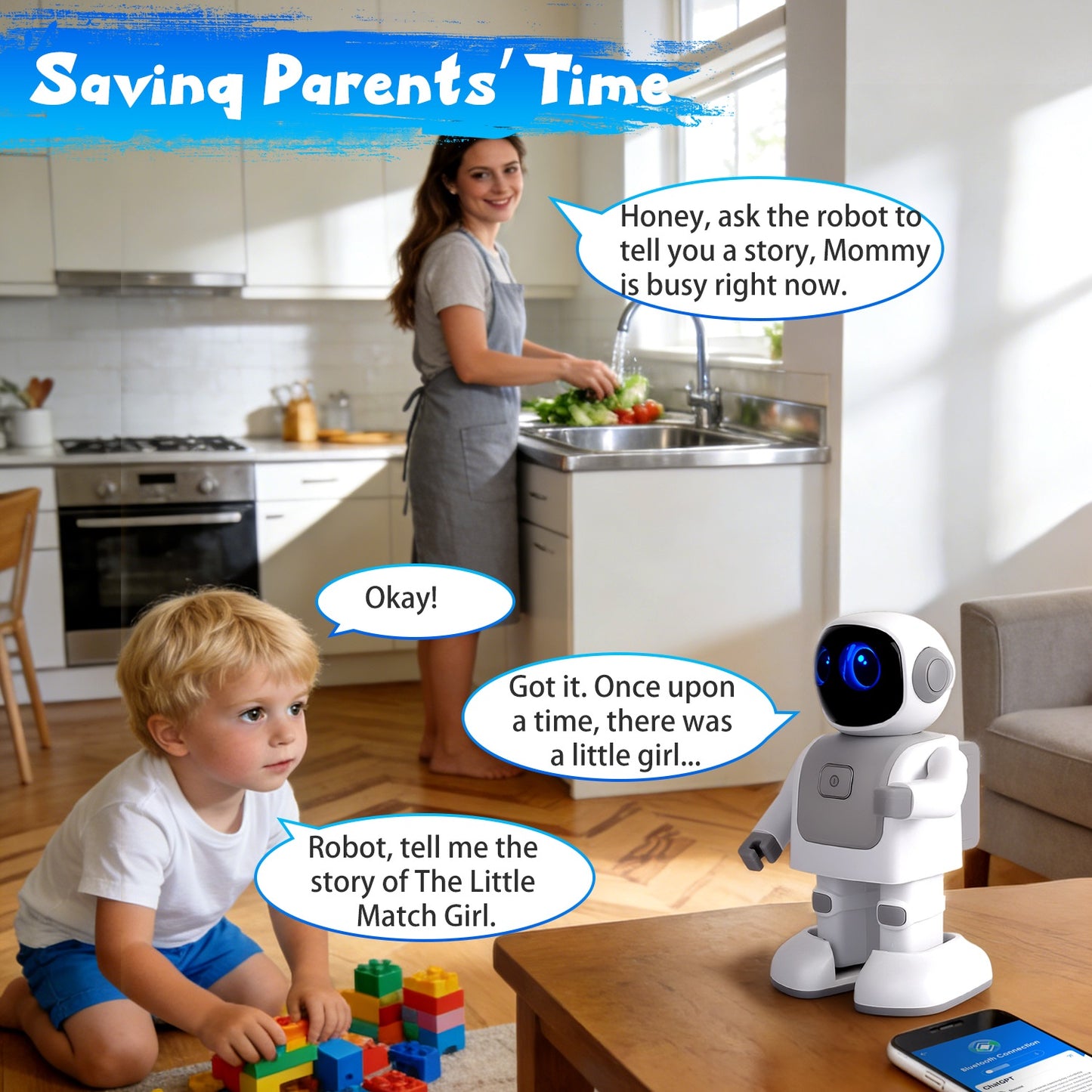 AI Dancing Robot Toy Smart Interactive Learning & Entertainment Robot For Kids With Bluetooth Music Programmable Moves Voice Assistant