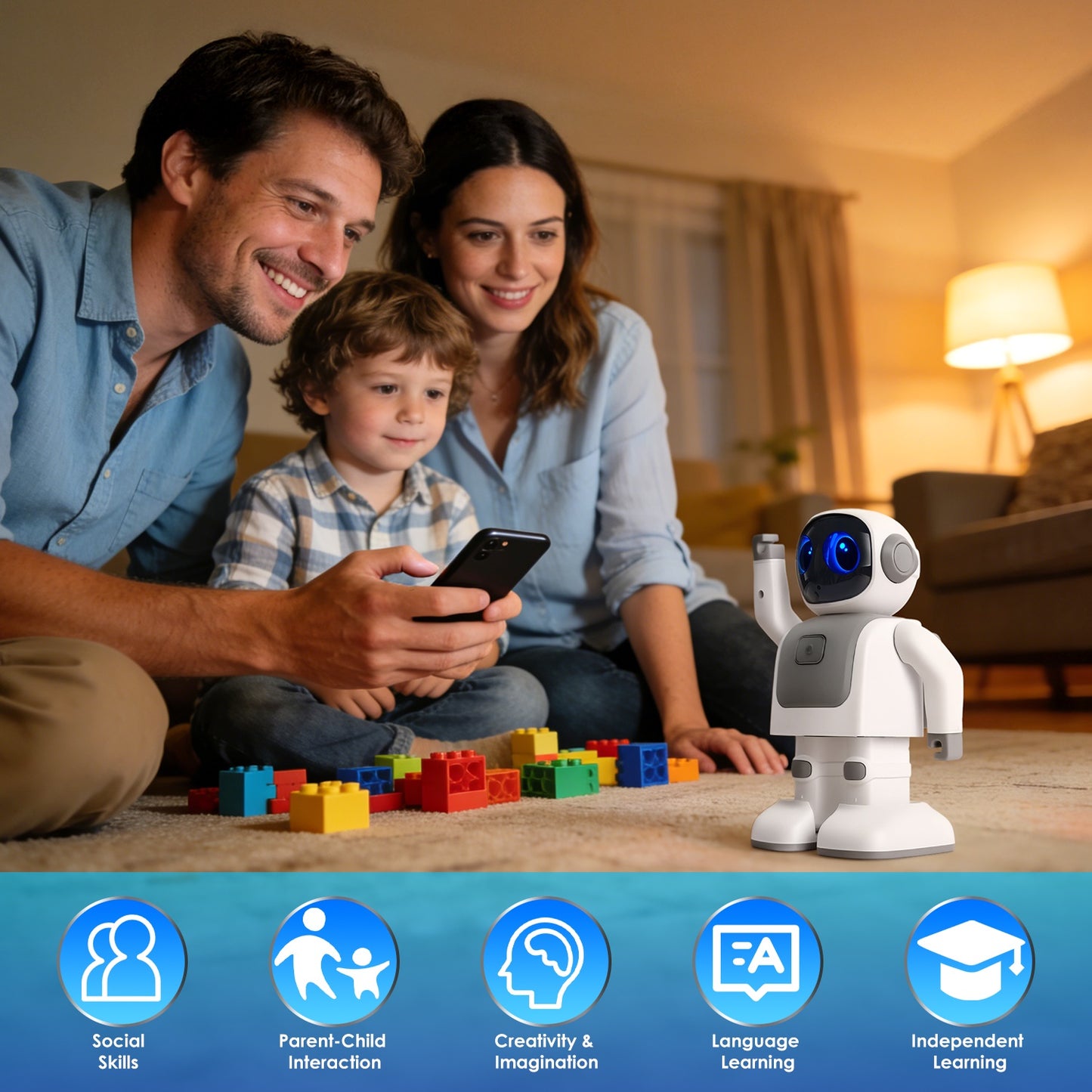 AI Dancing Robot Toy Smart Interactive Learning & Entertainment Robot For Kids With Bluetooth Music Programmable Moves Voice Assistant
