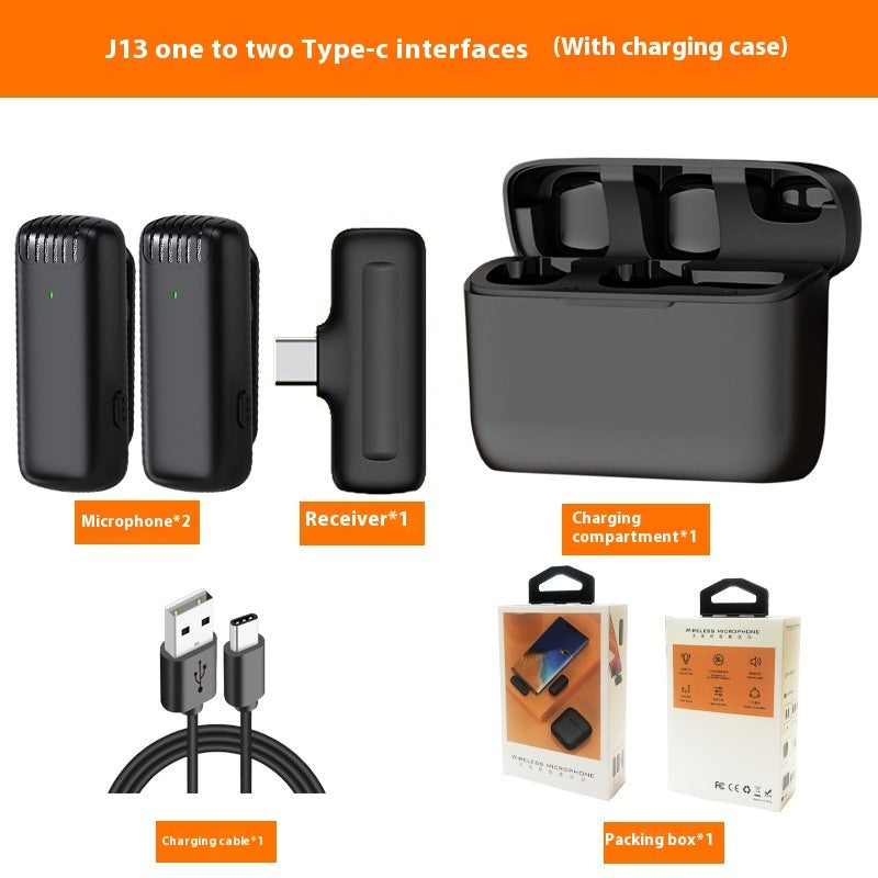 One-to-two Collar-type Wireless Collar Clip Microphone