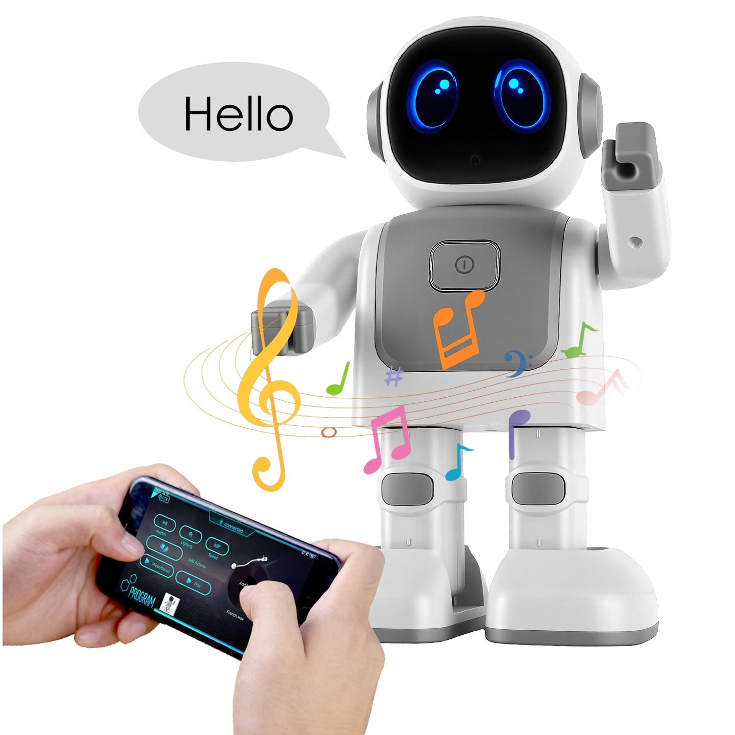 AI Dancing Robot Toy Smart Interactive Learning & Entertainment Robot For Kids With Bluetooth Music Programmable Moves Voice Assistant